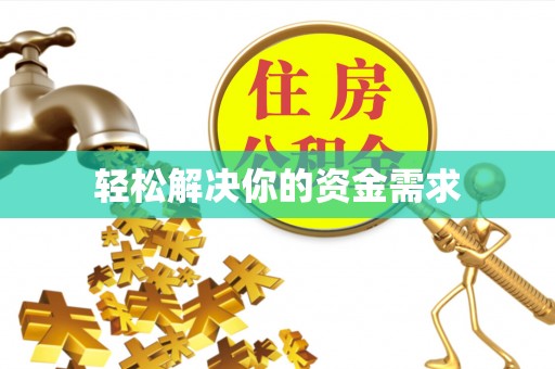 大余轻松解决你的资金需求
