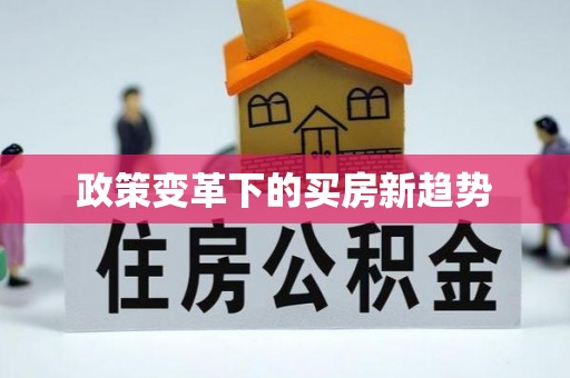 大余政策变革下的买房新趋势