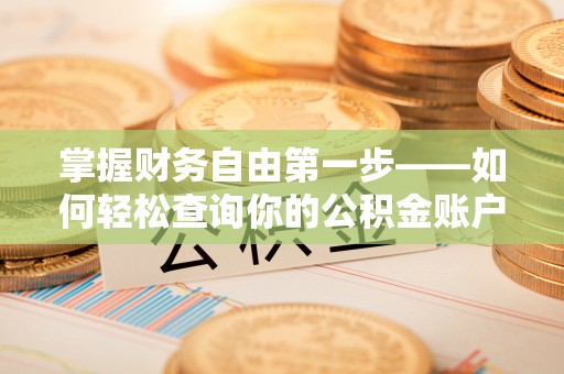 大余掌握财务自由第一步——如何轻松查询你的公积金账户余额
