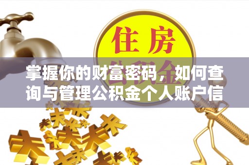 大余掌握你的财富密码，如何查询与管理公积金个人账户信息