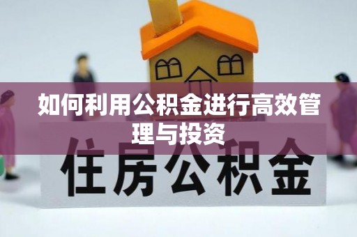 大余如何利用公积金进行高效管理与投资