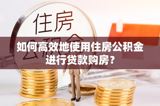 大余如何高效地使用住房公积金进行贷款购房？